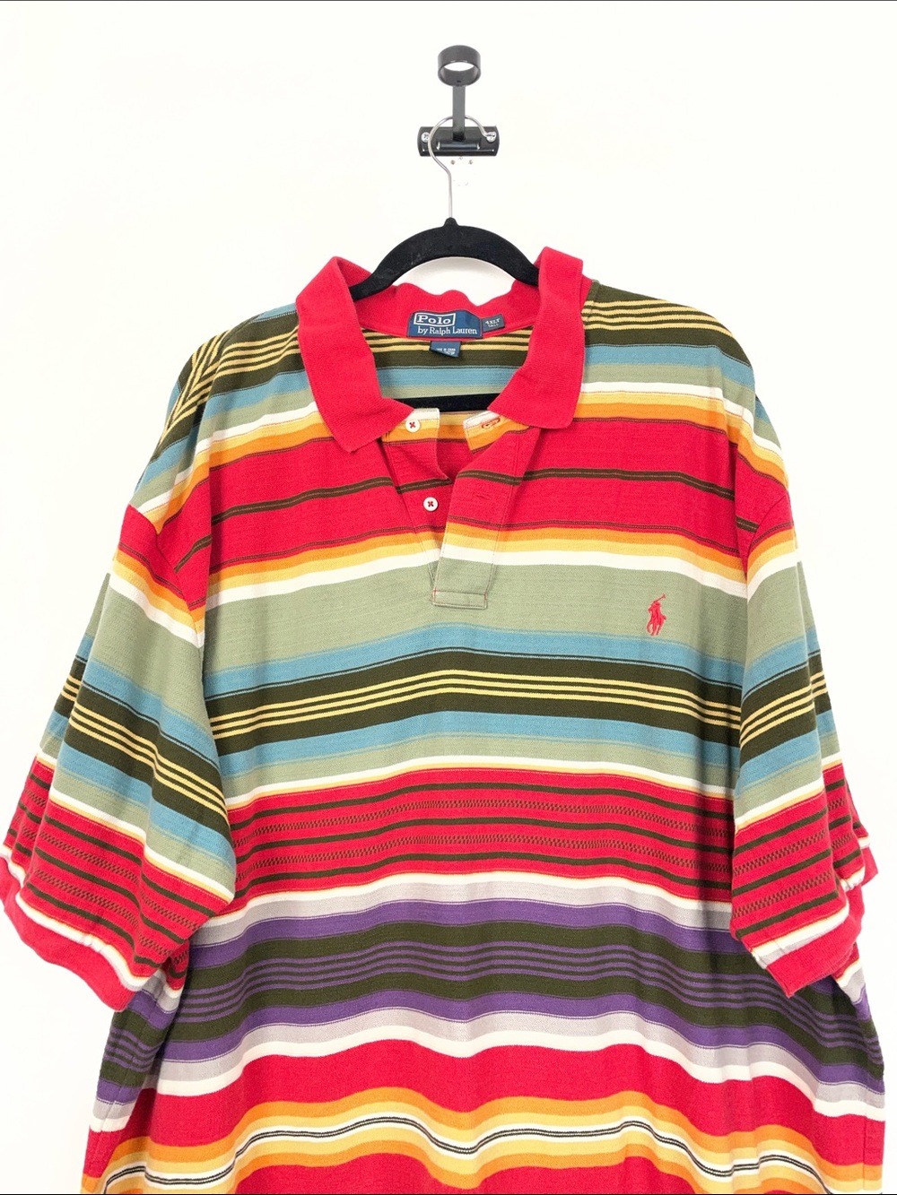 Polo Ralph Lauren Southwestern Short Sleeve Men's 4XLT Multi-Stripe Polo Shirt - Picture 4 of 7